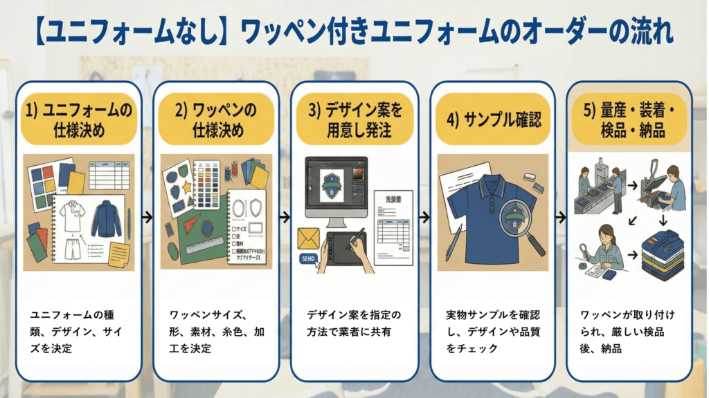 【ユニフォームなし】ワッペン付きユニフォームのオーダー方法