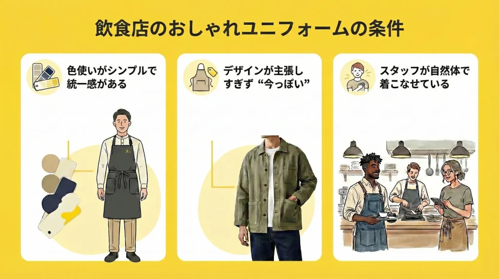 飲食店のおしゃれなユニフォームな条件